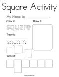 Square Activity Coloring Page
