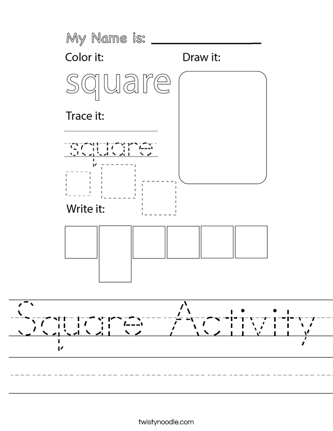 Square Activity Worksheet