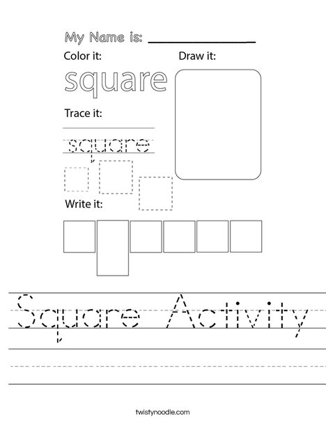 Square Activity  Worksheet
