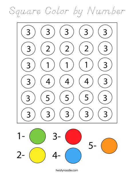 Square Color by Number Coloring Page