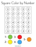 Square Color by Number Coloring Page