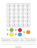 Square Color by Number Worksheet
