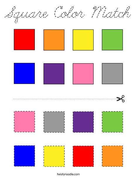 Square Color Match Coloring Page