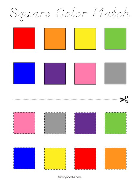 Square Color Match Coloring Page