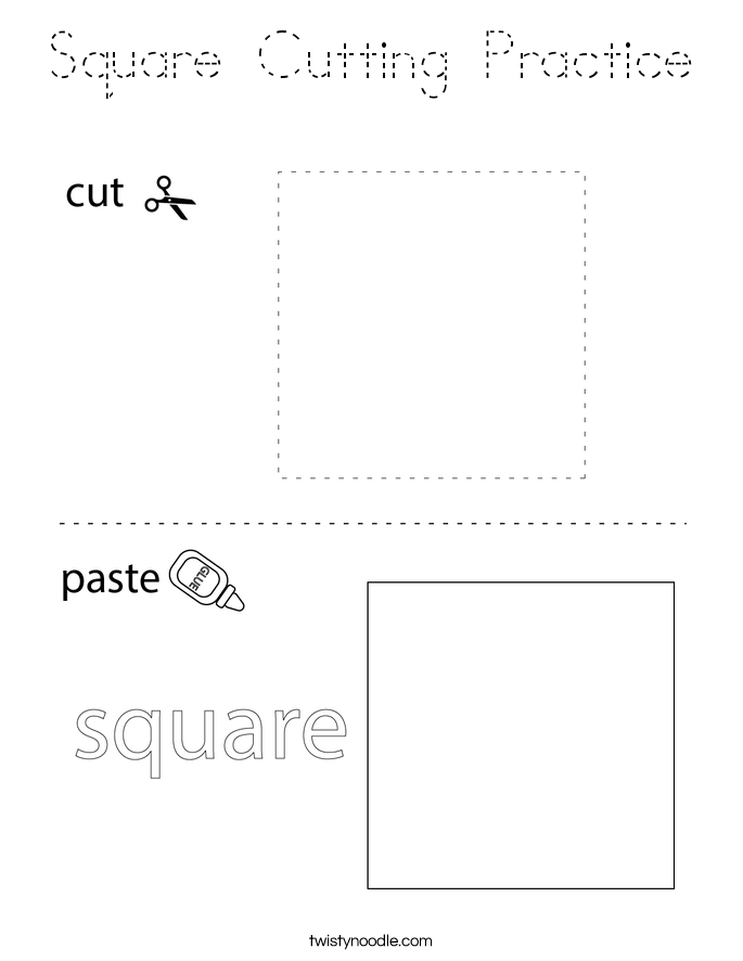 Square Cutting Practice Coloring Page