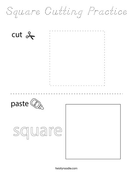 Square Cutting Practice Coloring Page