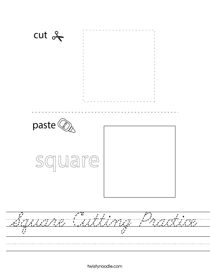 Square Cutting Practice Worksheet