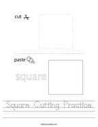 Square Cutting Practice Handwriting Sheet