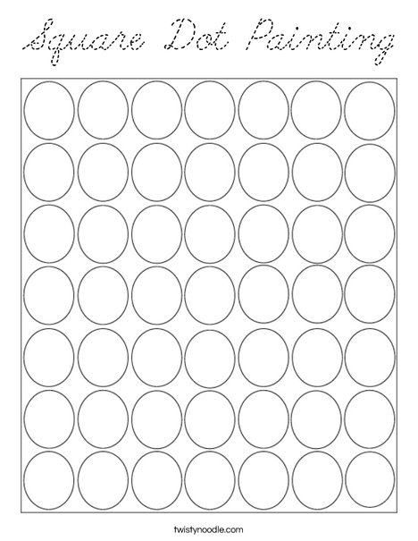 Square Dot Painting Coloring Page