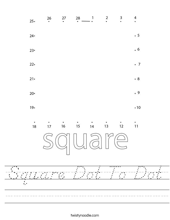 Square Dot To Dot Worksheet