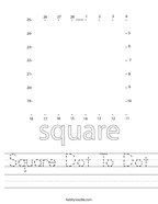 Square Dot To Dot Handwriting Sheet