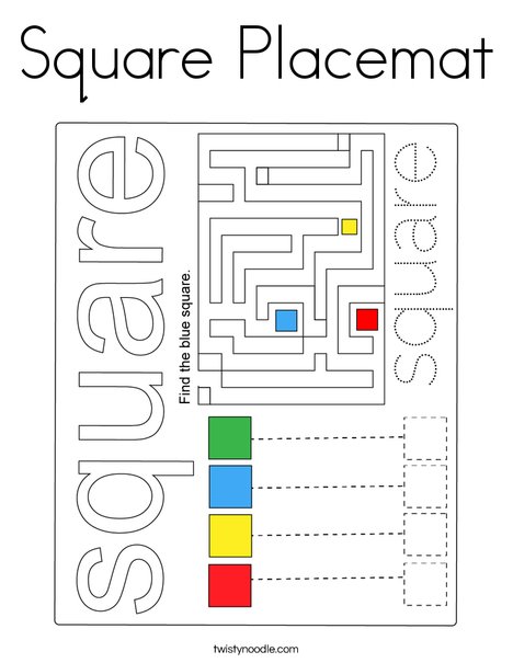 Square Placemat Coloring Page