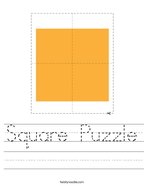 Square Puzzle Handwriting Sheet