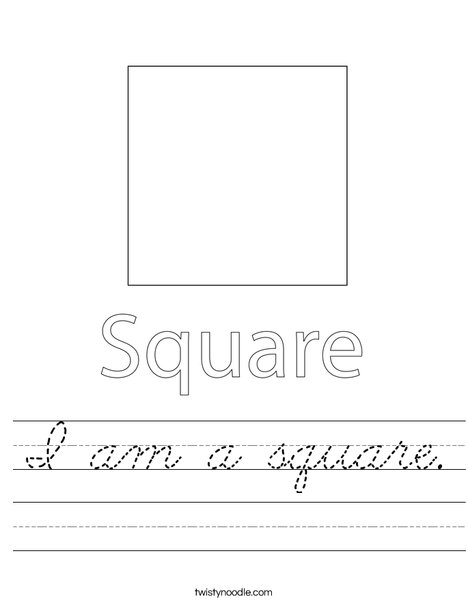 Square with Hat Worksheet