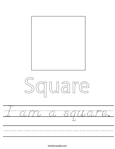 Square with Hat Worksheet