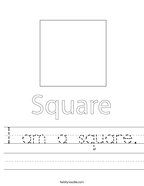 I am a square Handwriting Sheet