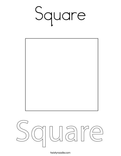 Square with Hat Coloring Page