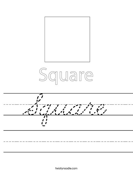 Square with Hat Worksheet