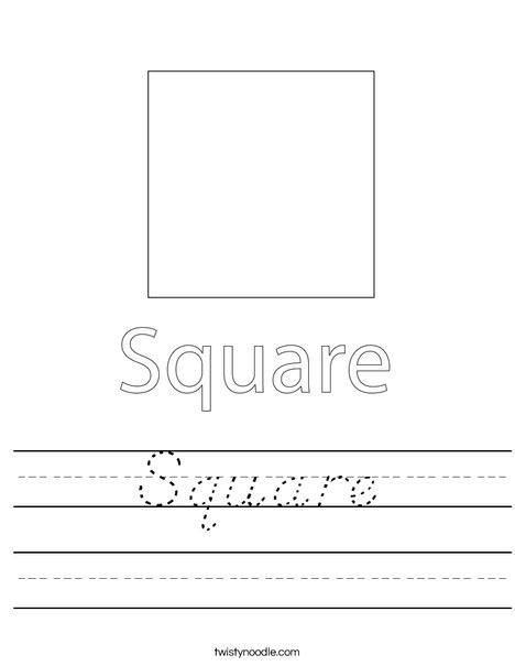 Square with Hat Worksheet