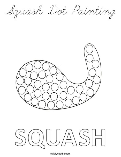 Squash Dot Painting Coloring Page