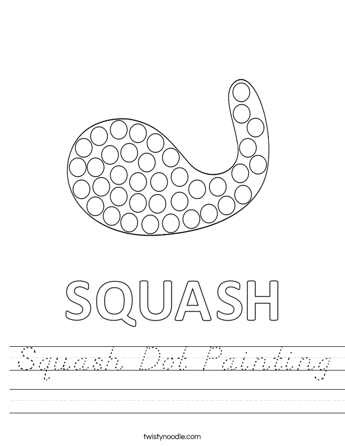 Squash Dot Painting Worksheet