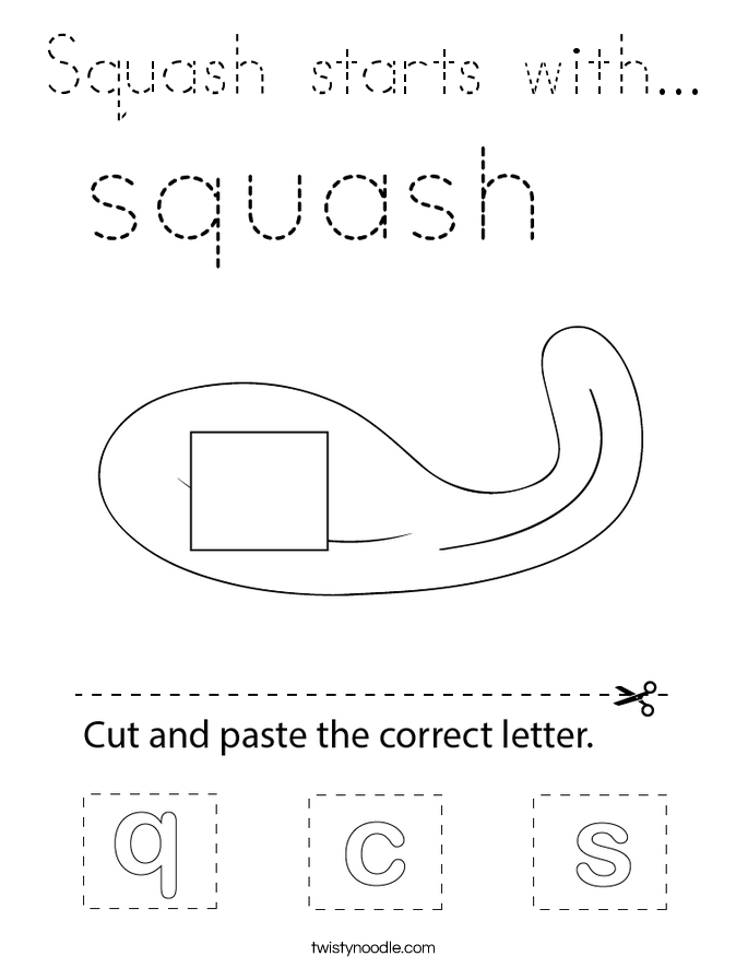 Squash starts with... Coloring Page