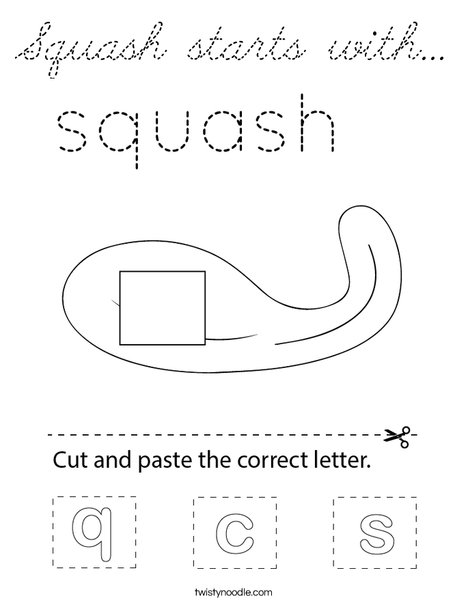 Squash starts with... Coloring Page