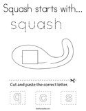 Squash starts with Coloring Page