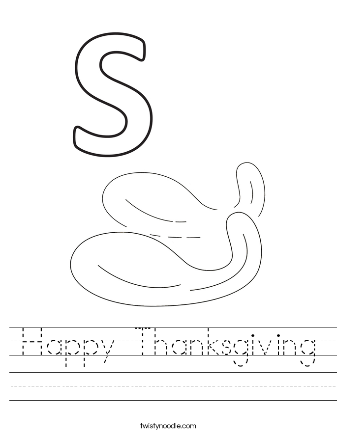 Happy Thanksgiving Worksheet