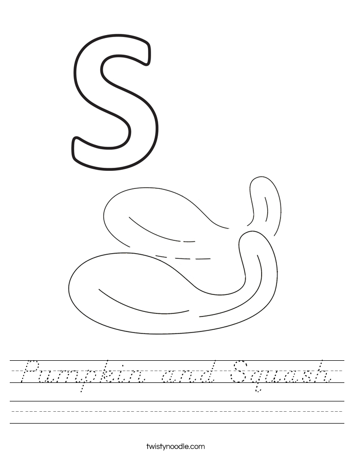 Pumpkin and Squash Worksheet