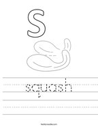 squash Handwriting Sheet