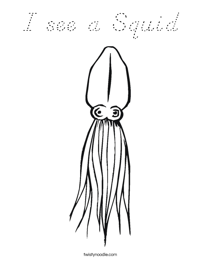 I see a Squid Coloring Page