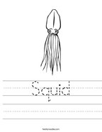 Squid Handwriting Sheet
