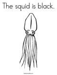 The squid is black. Coloring Page