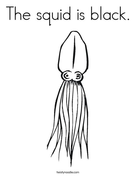 Squid Coloring Page