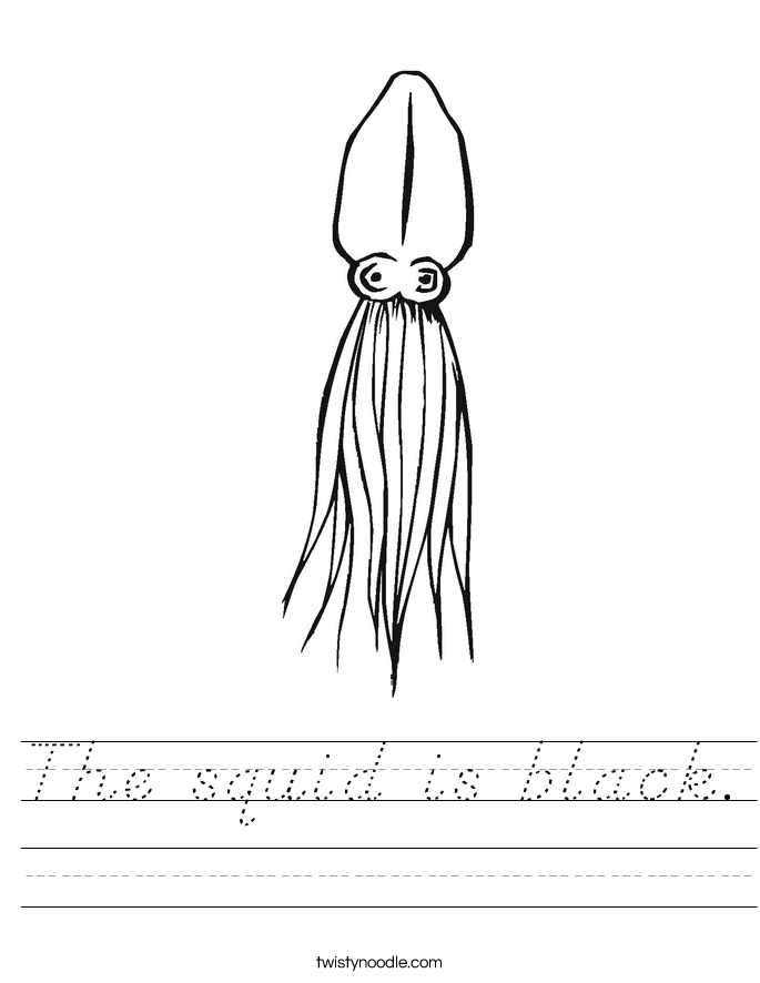 The squid is black. Worksheet