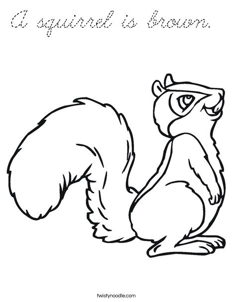 Squirrel with Bushy Tail Coloring Page