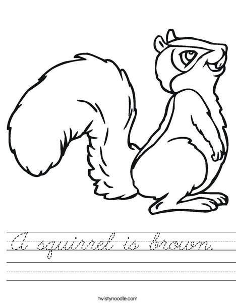 Squirrel with Bushy Tail Worksheet