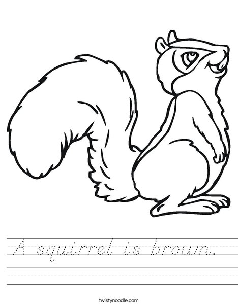 Squirrel with Bushy Tail Worksheet
