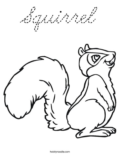 Squirrel with Bushy Tail Coloring Page