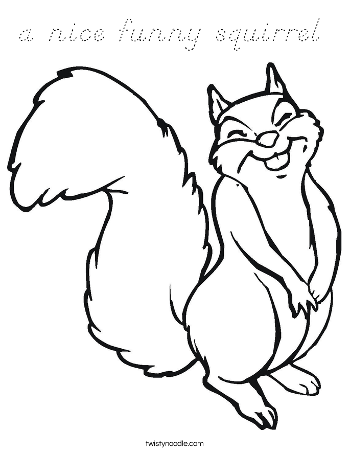 a nice funny squirrel  Coloring Page