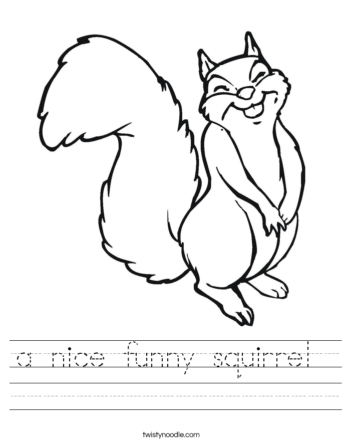 a nice funny squirrel  Worksheet