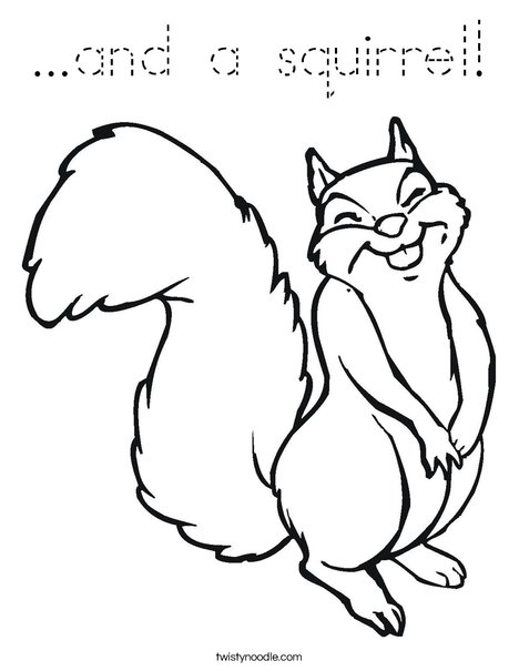 Happy Squirrel Coloring Page