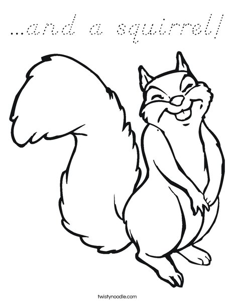 Happy Squirrel Coloring Page