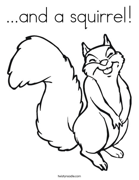 Happy Squirrel Coloring Page