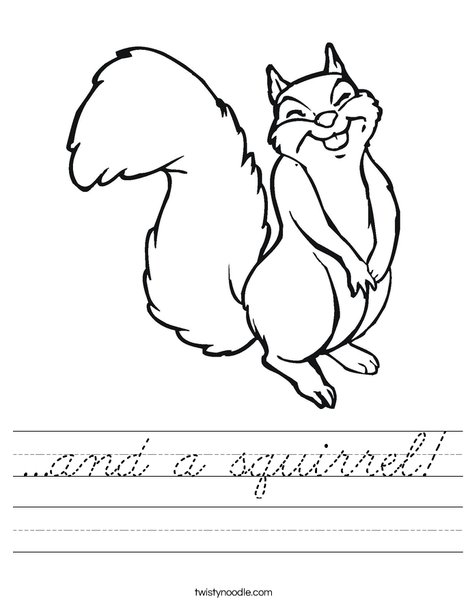 Happy Squirrel Worksheet