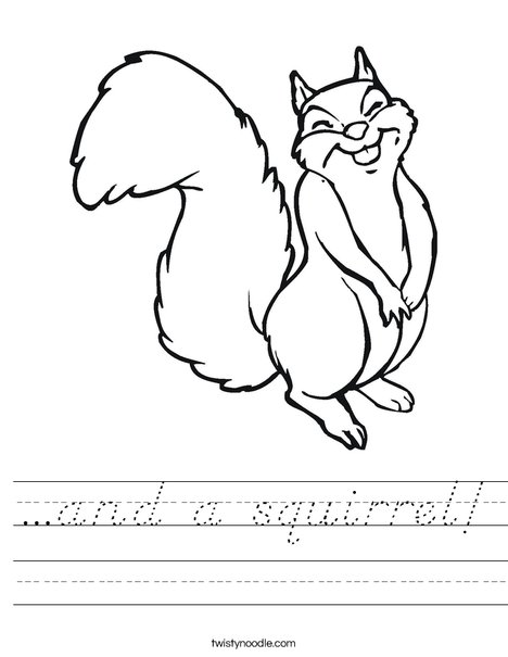 Happy Squirrel Worksheet