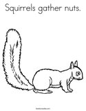 Squirrels gather nuts Coloring Page