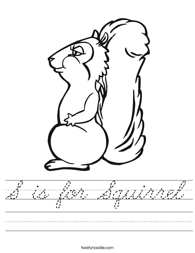 S is for Squirrel Worksheet