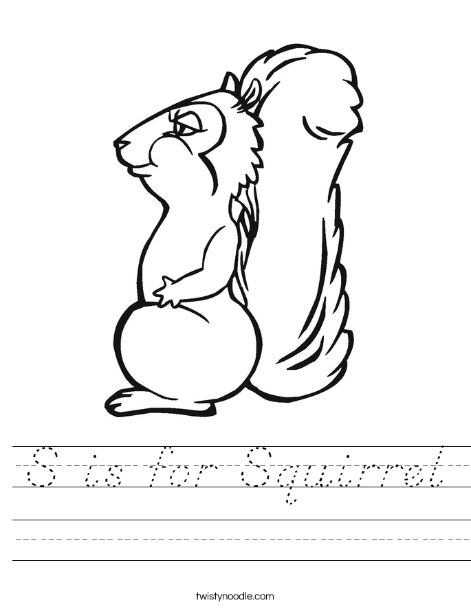 S is for Squirrel Worksheet